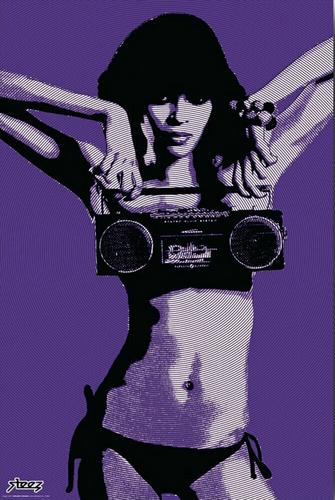 Steez Bikini Boombox Poster