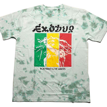 Men's Bob Marley Rasta Three Panel Exodus Tie-Dye T-Shirt