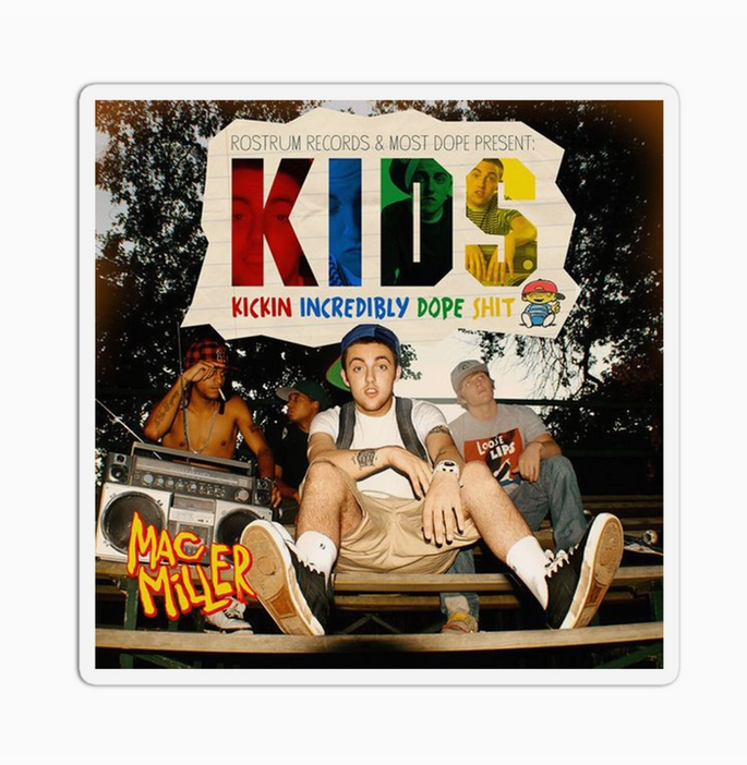 Mac Miller Kids Album Cover Vinyl Waterproof Sticker