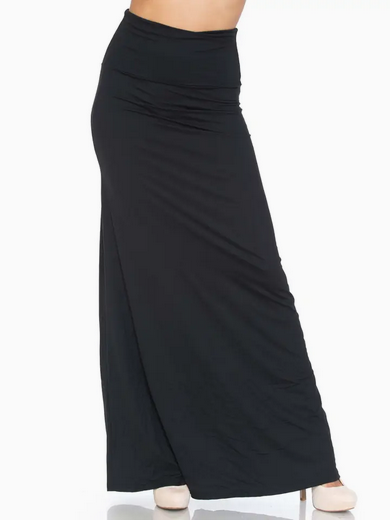 Women's Poly Spandex Buttery Smooth Basic Maxi Skirt