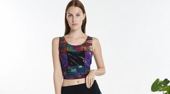 Women's Crazy Patchwork Tie-Dye Crop Top
