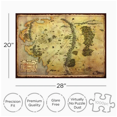 The Hobbit Map 1000 Piece Jigsaw Puzzle