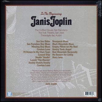 In The Beginning: Janis Joplin Live At The Coffee House, San Jose & Threadgills Bar, Austin Vinyl LP