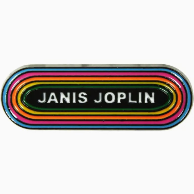 Janis Joplin Rainbow Pill Logo Enamel Pin