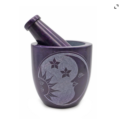 Purple Celestial Soapstone Mortar & Pestle