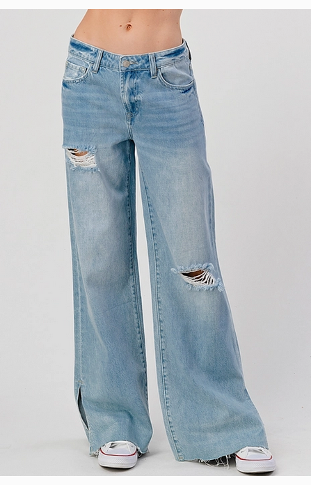 Medium Light Wash Skater Jeans