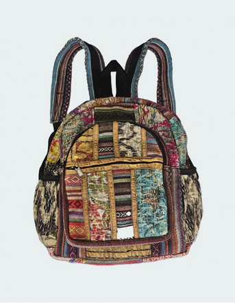 Cotton Granny Quilt Striped Patchwork Backpack
