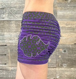 Women's Cotton Lycra Razor-Cut Phish Donut Print Booty Shorts