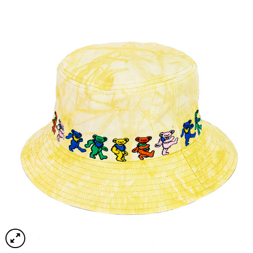 Single Color Tie-Dye Dancing Bear Bucket Hat