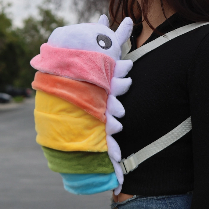 Rainbow Roly Poly Plush Backpack