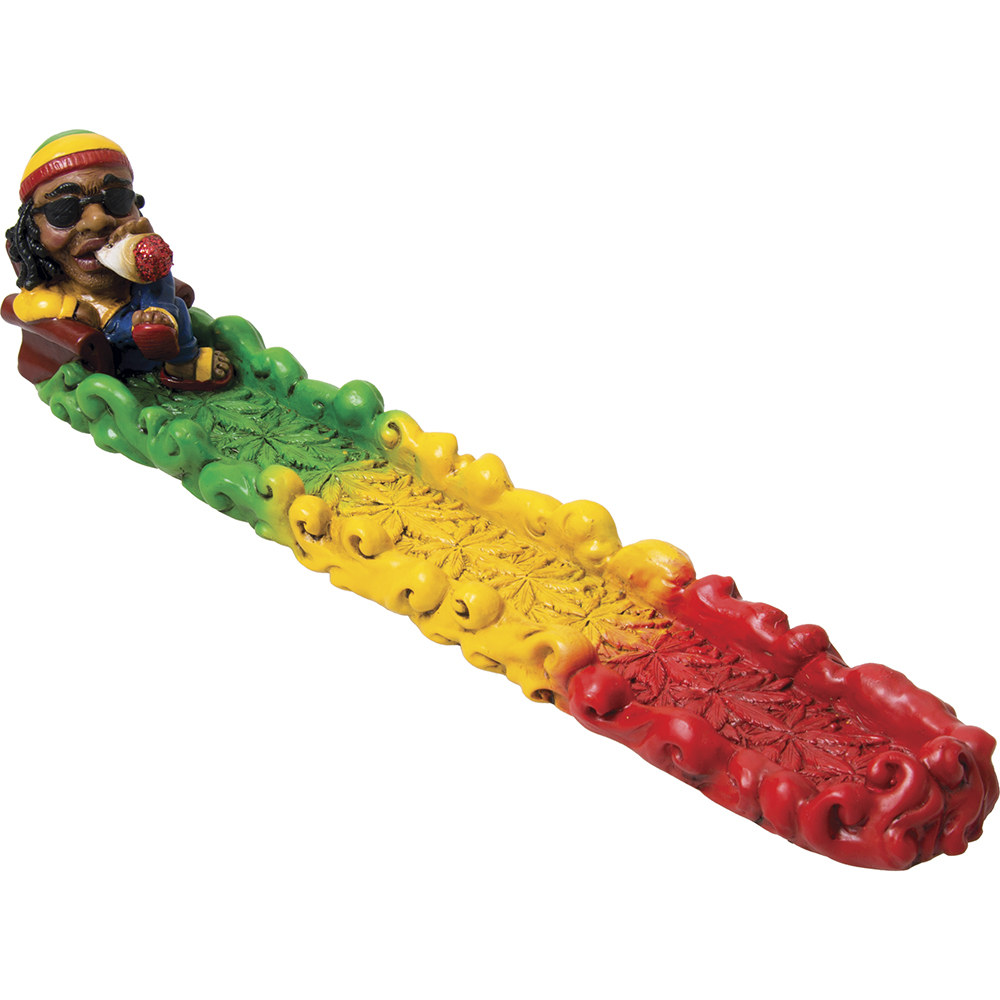 Jamaican Man Smoking Leaf Incense Burner