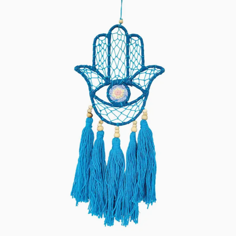 Teal Hamsa Dream Catcher