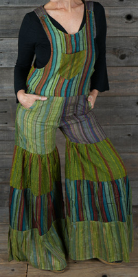 Women's Cotton Striped Overalls