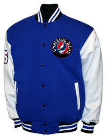 Unisex Grateful Dead Blue Fleece Varsity Jacket