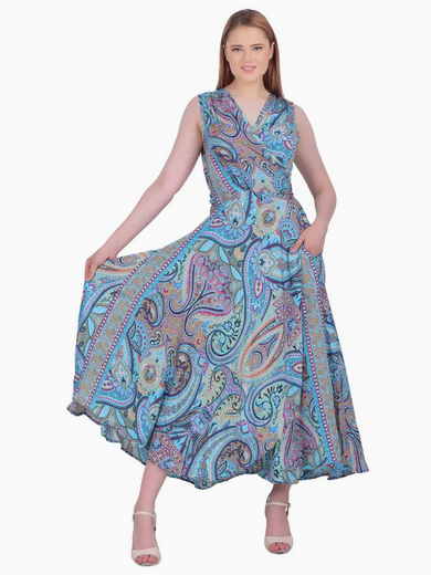 Women's Paisley Wrap Dress