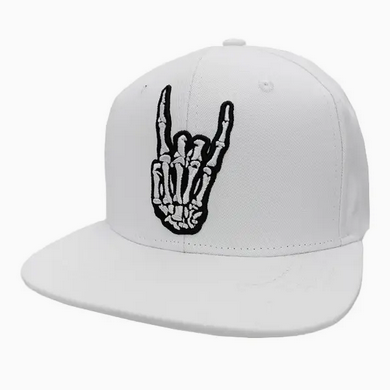 Devil Horns Skeleton Hand Snapback Hat