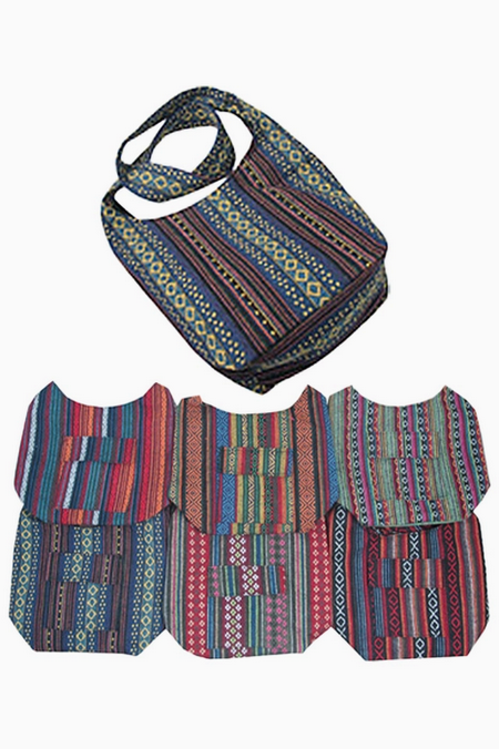 Large Baja Tribal Pattern Hobo Sling Bag