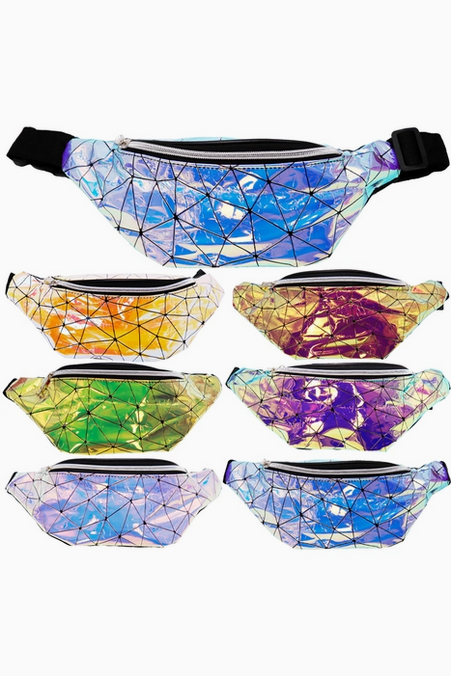 Metallic Prism Hologram Vegan Leather Fanny Pack