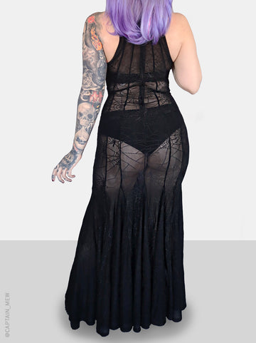 Women's Nylon Spandex Spinnerette Maxi Dress