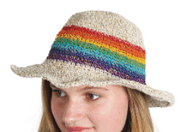 Hemp Woven Rainbow Stripe Sun Hat