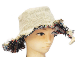 Raw-Edged Solid Hemp Sun Hat