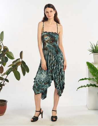 Women's Spandex Tie-Dye Pixie Cut Dress