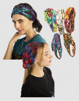 Women's Assorted Spandex Tie Dye Headbands
