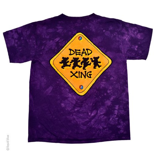 Men's Grateful Dead Tie-Dye Dead Crossing Bug Trucking Skeletons T-Shirt
