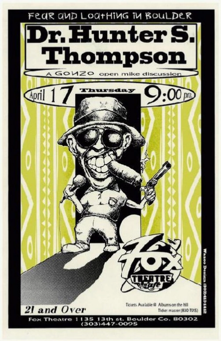 Hunter S Thompson Boulder 1997 Art Print