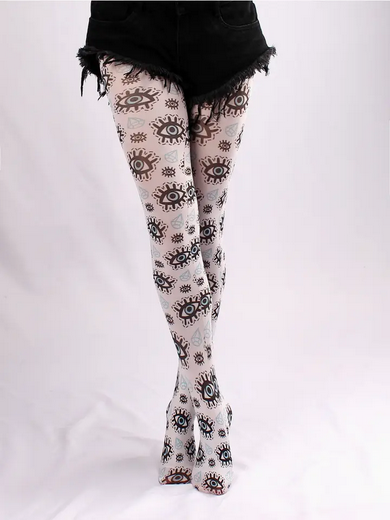 Women Fashion Creative Evil Eye Printed Pantyhose