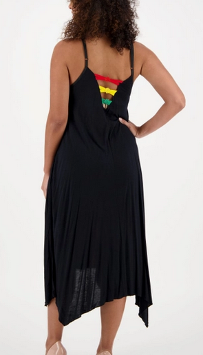 Women's Rasta V-Neck Strap-Back Dress