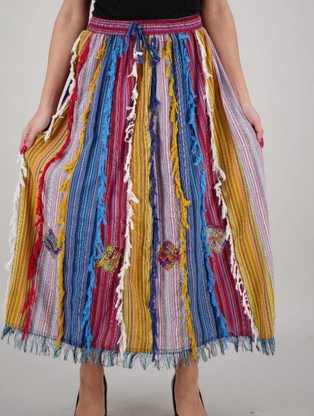 Women's Multicolor Patchwork Boho Skirt