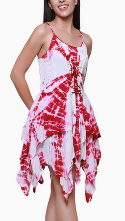 Women's Rayon Tie-Dye Fairytale Cut Mid-Length Dress