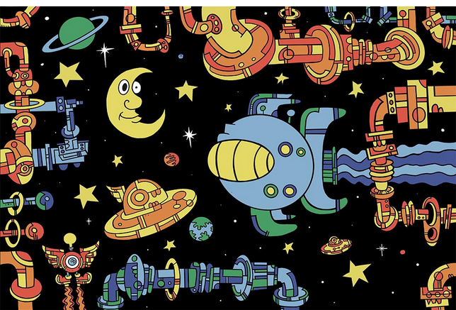 3D Stefan Couture Outer Space Funky Tapestry