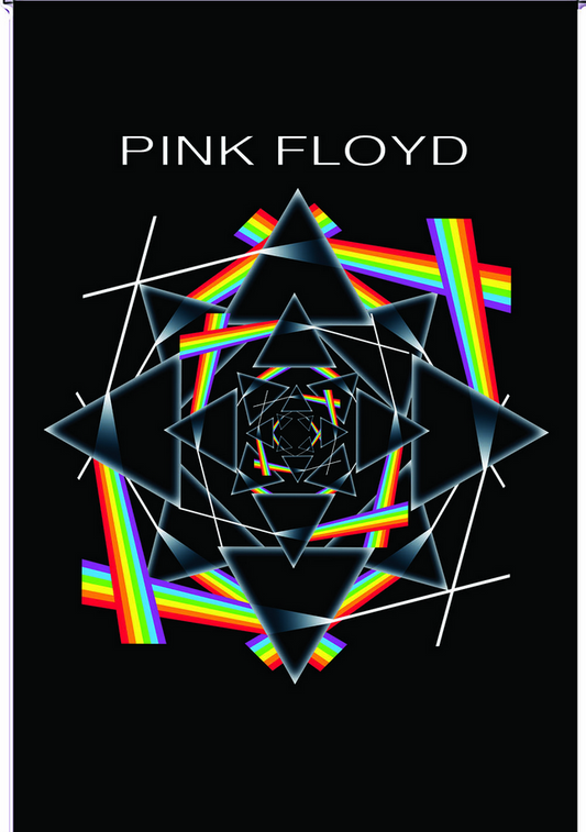 Pink Floyd Black Rainbow Prism Tapestry