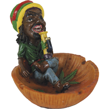 Jamaican Man Eyepatch Poly Resin Ashtray