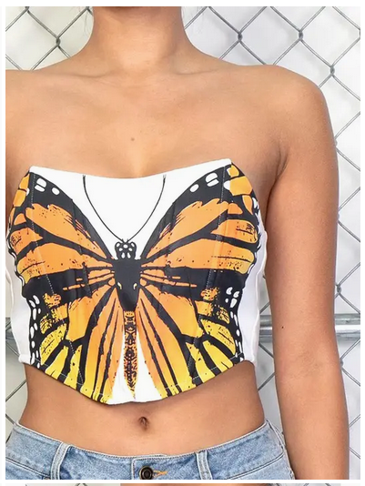 Women's Butterfly Tube Top