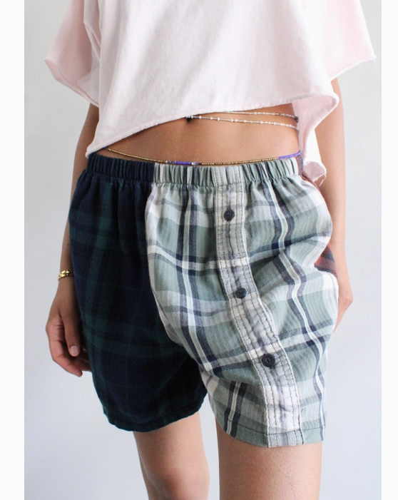 Unisex Recycled Flannel Shorts