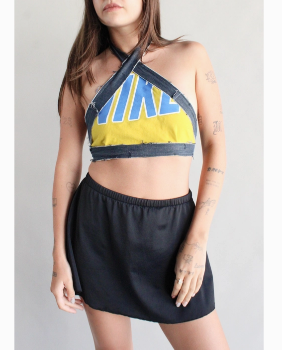 Women's Branded Graphic Criss Cross Halter Top