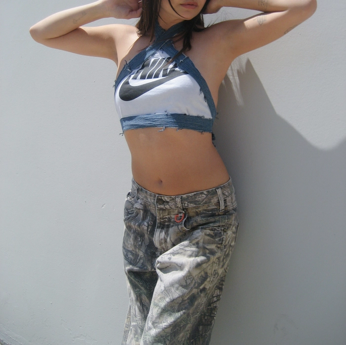 Women's Branded Graphic Criss Cross Halter Top