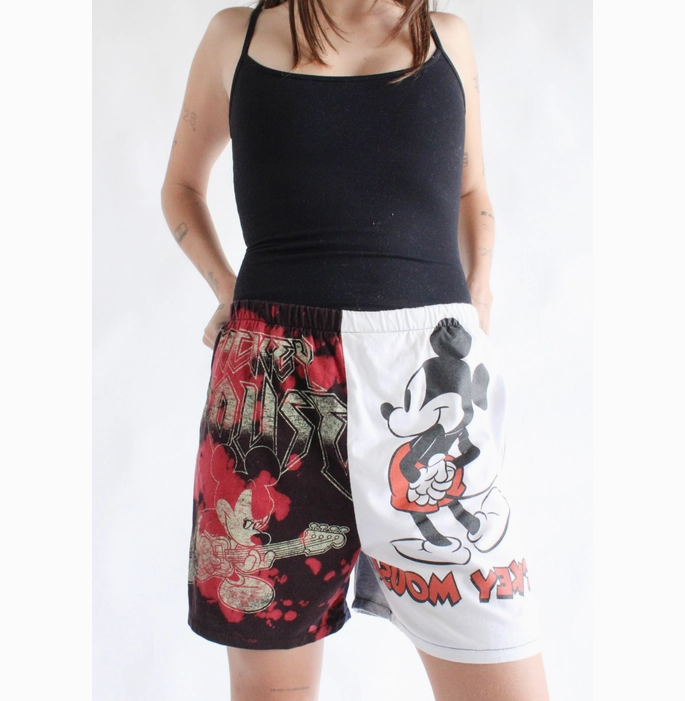 Unisex Cartoon Pieced Tee Shorts