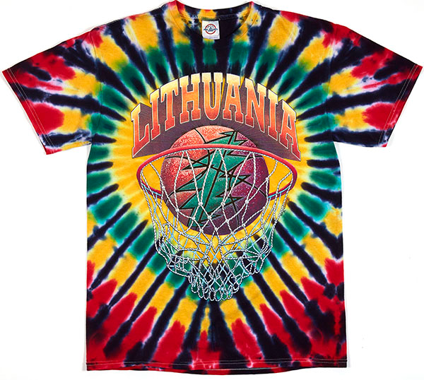 Men's Grateful Dead Tie-Dye Lithuania Basketball Net T-Shirt