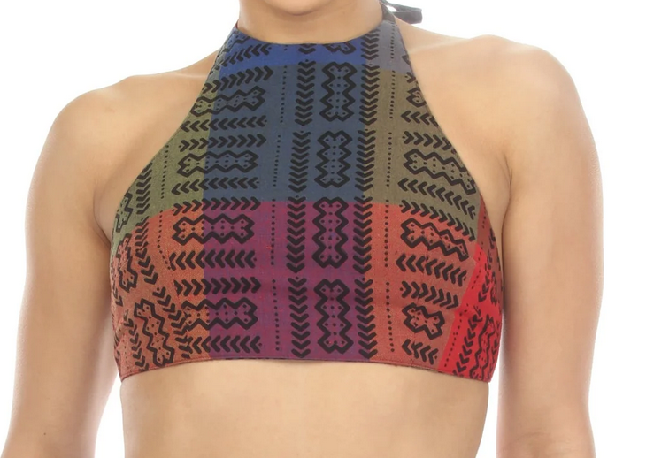 Women's Tribal Print Rainbow Halter Top