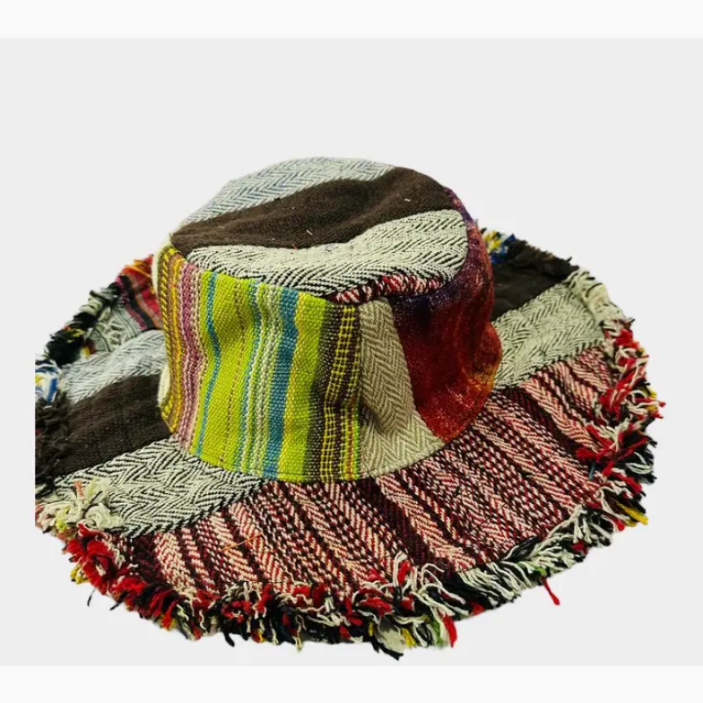 Bucket Hat with Fringe Trim