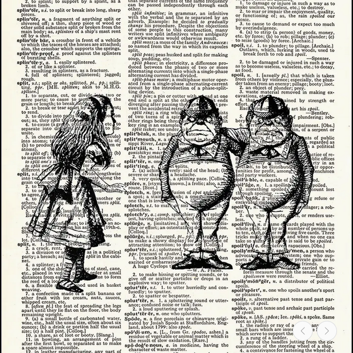 Tweedle Dee and Dum Dictionary Print