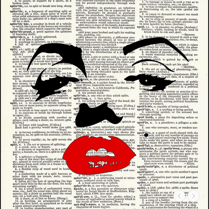 Marilyn Monroe Silhouette Dictionary Print