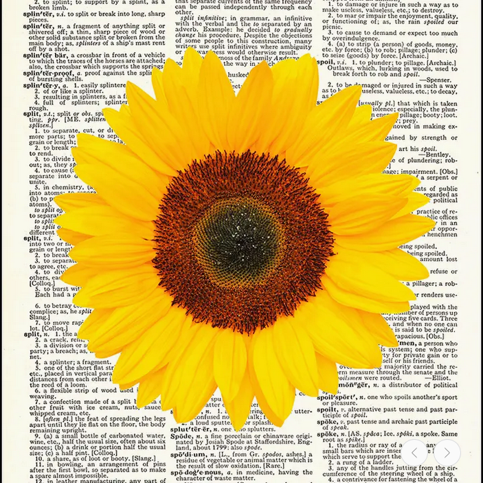 Sunflower Dictionary Print