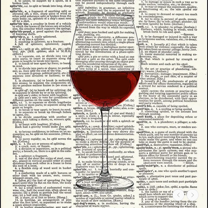 Red Wine Dictionary Print