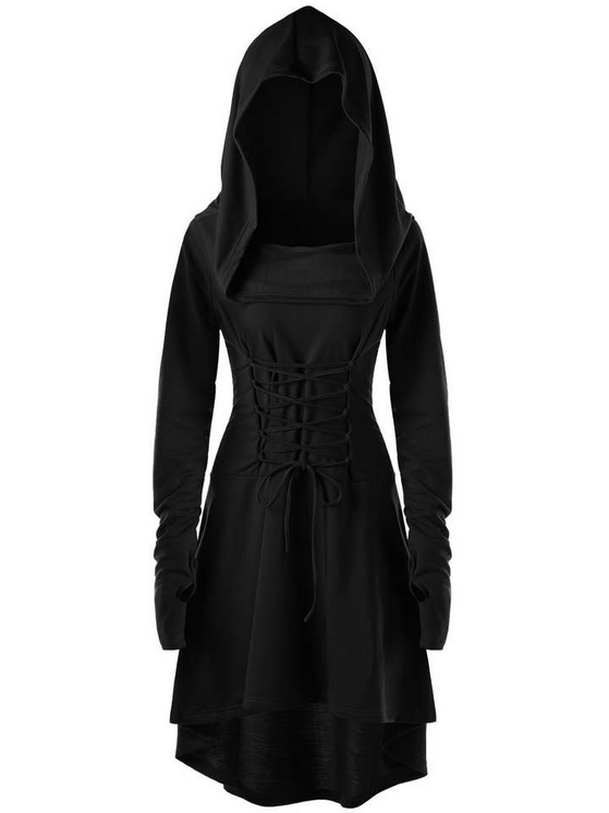 Women's Hooded Long Sleeve Dress