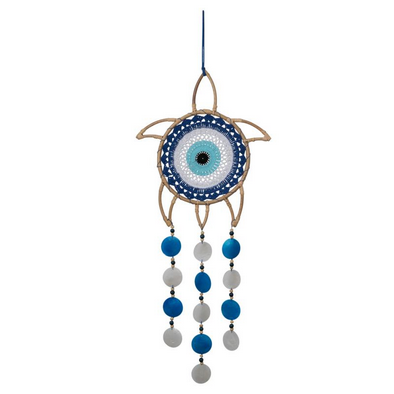 Macrame Evil Eye Turtle Hanging Shell Dream Catcher